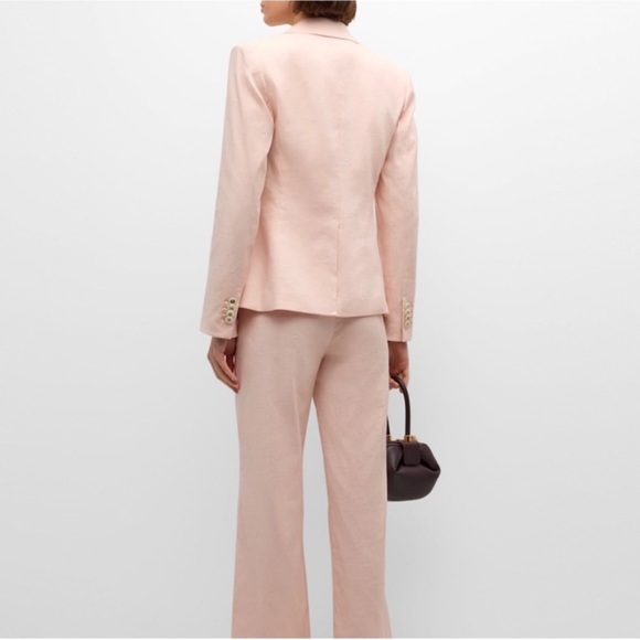 Veronica Beard Pink Linen Blend Cutaway Blazer - Picture 5 of 9